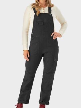 NEW Duluth Trading Company DuluthFlex Fire Hose Bib Overalls Black Sz Small NWT